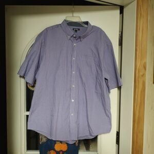 New Mix & NY Purple Short Sleeve Button Down Shirt Size Men's XL